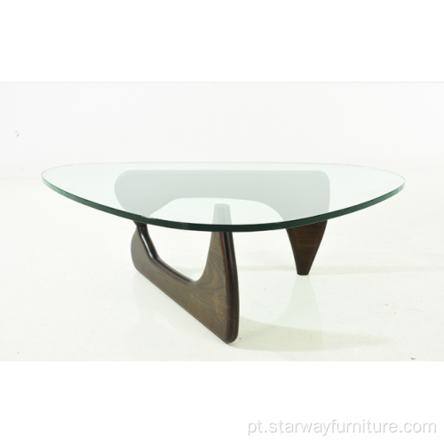 Triângulo de mobília moderna Triângulo de vidro de madeira NOGUCHI mesa de café